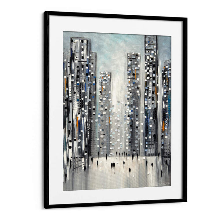 CITY REFLECTIONS , MODERN IMPRESSIONISM PAINTINGS