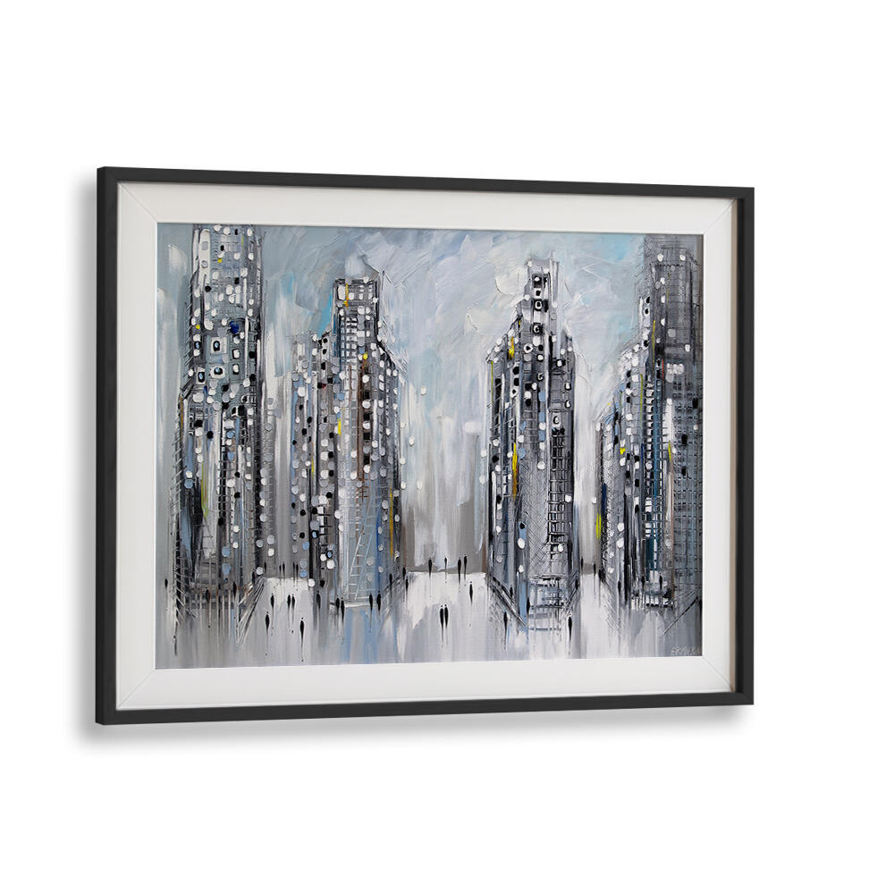 CITY STREET SCENE , MODERN IMPRESSIONISM PAINTINGS