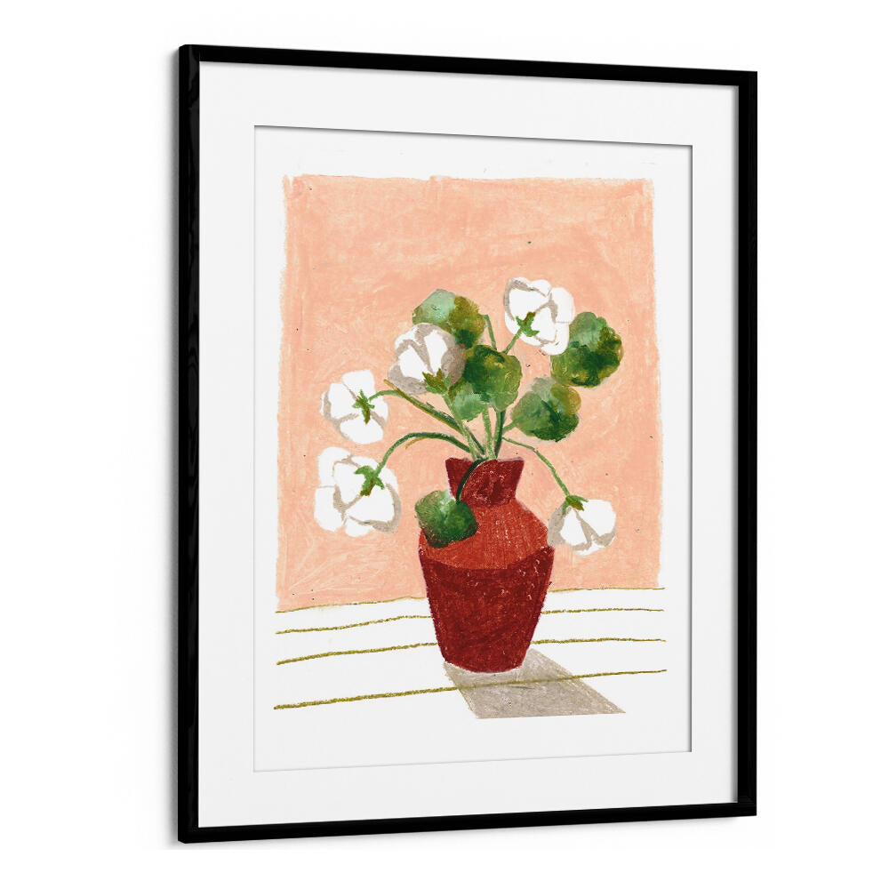 CLAY VASE I , FLORAL FLOWER PAINTINGS