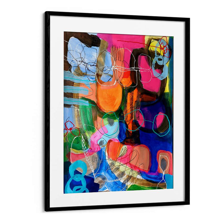 Vibrant colors and shapes in COMPOSITION FOR A SUNDAY MORNING II, ABSTRACT PAINTINGS, perfect for modern decor.