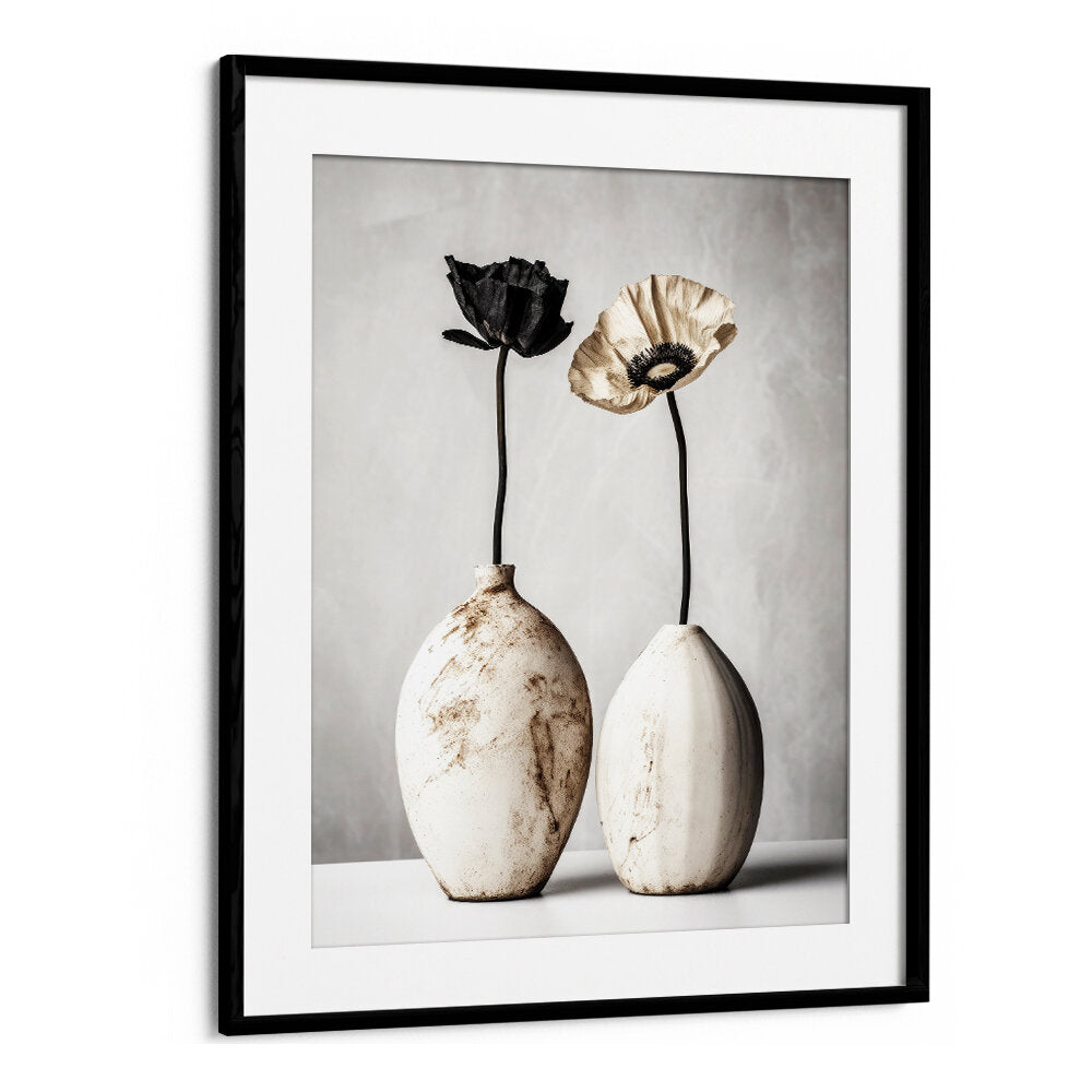 CONTRASTING BLOOMS , FLOWER VASES