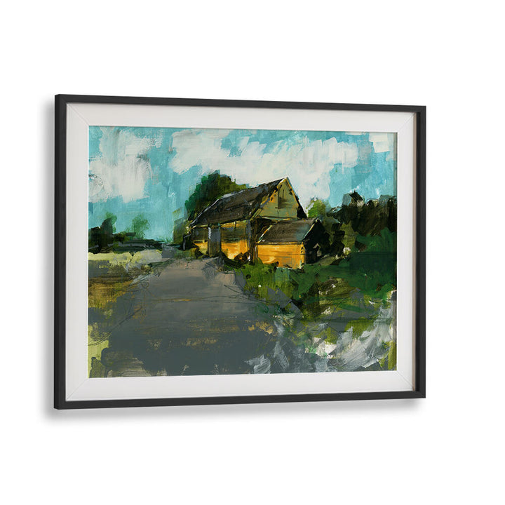 Serene COUNTRY BARN I, LANDSCAPE PAINTINGS showcasing rustic beauty and tranquility for home decor. Perfect for nature lovers.