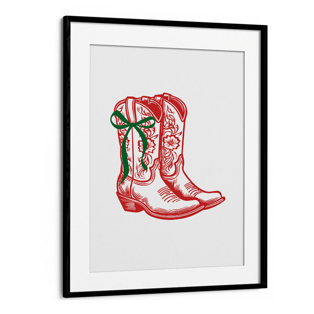 COUNTRY CHRISTMAS BOOTS - RED , COWBOY & MODERN AMERICANA PAINTINGS