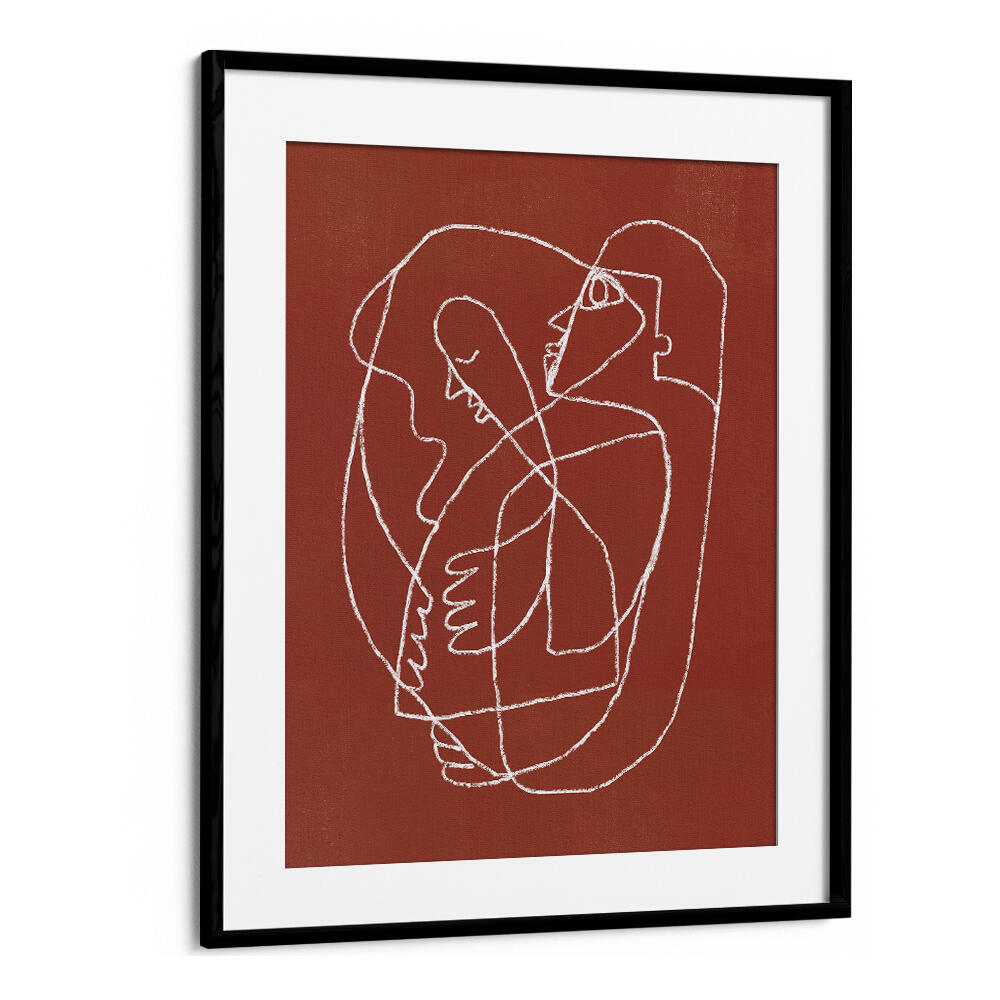 COUPLE HUGGING , LINE ART PAINTINGS