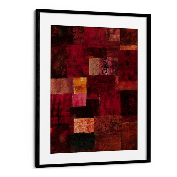 CRIMSON PATCHWORK ABSTRACT