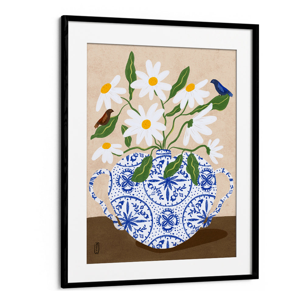 DAISIES IN BLUE TEAPOT