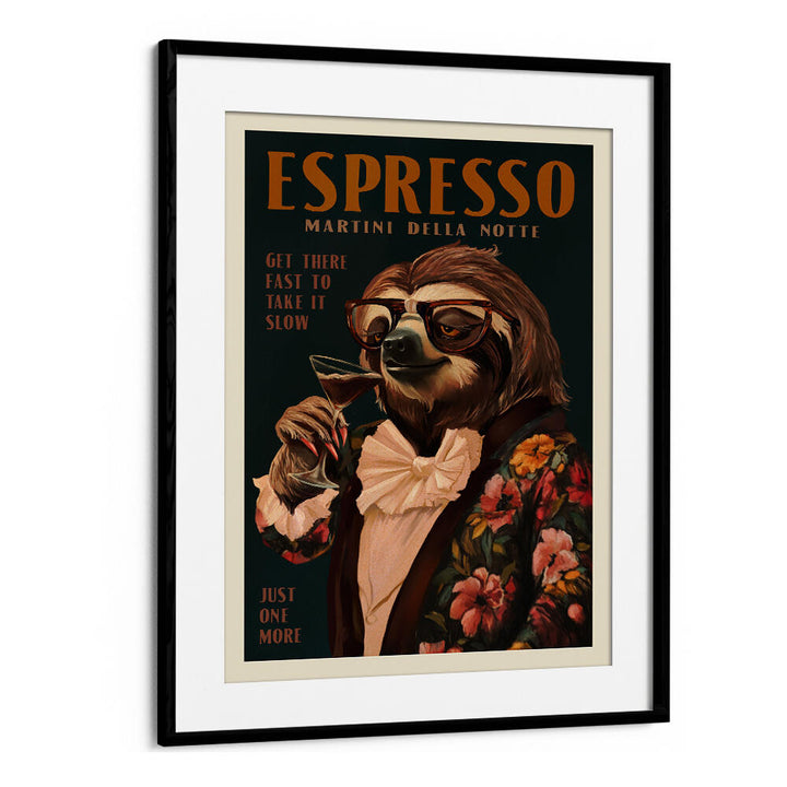 ESPRESSO MARTINI DRINKING SLOTH , BAR & CAFE ART