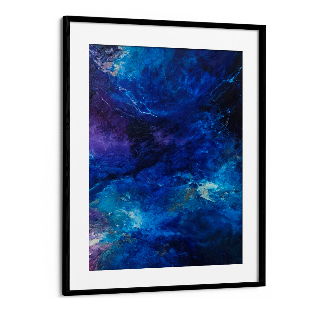 Stunning ETERNAL COSMOS, ABSTRACT PAINTINGS in deep blues and purples, perfect for enhancing any space.