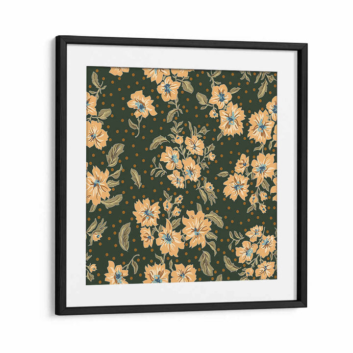Exquisite Floral Heritage VI, Pattern Art Prints showcasing vibrant florals on a dark background, perfect for home decor.