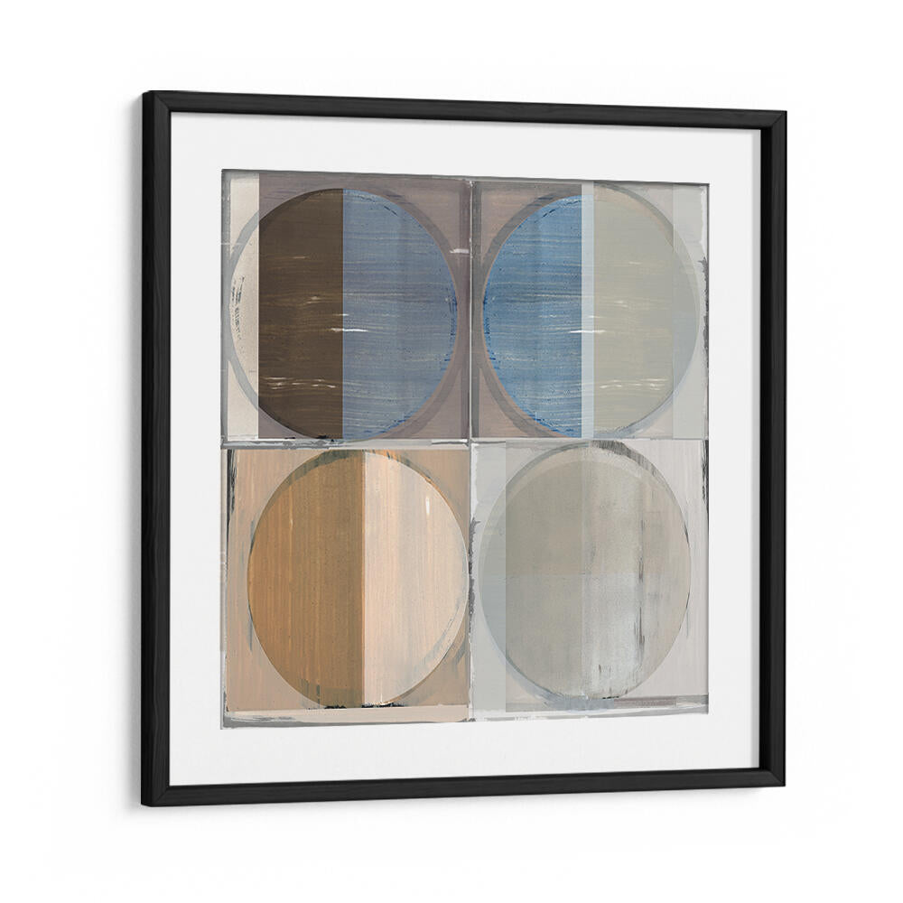 Elevate your space with FOUR CIRCLES AND SQUARES II, GEOMETRIC ART PRINTS, featuring a modern aesthetic and timeless design.