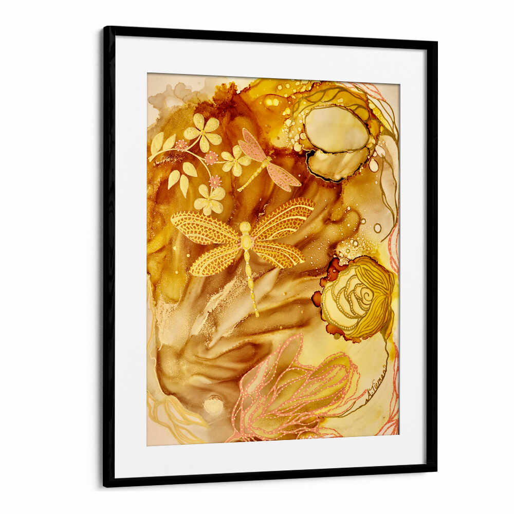 Vibrant GOLDEN DRAGONFLIES, KIDS ROOM PAINTINGS set to inspire imagination in your child's room. Perfect wall decor!