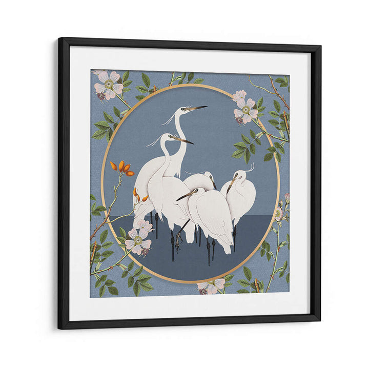 GRACEFUL EGRETS' ELEGANCE , ANIMAL PAINTINGS