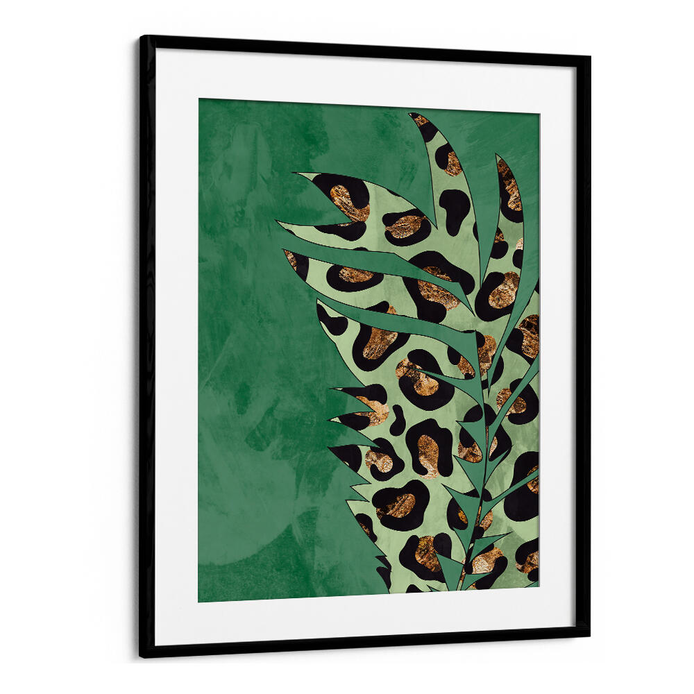 GREEN LEOPARD PRINT PALM LEAF , FASHION POSTERS
