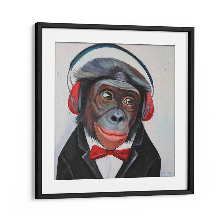 Vibrant GROOVY PRIMATE TUNES, COMIC POSTERS featuring a stylish monkey in headphones, perfect for comic lovers.