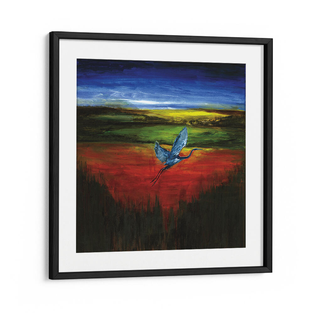 HERON SUN AND WATER , ANIMAL PAINTINGS