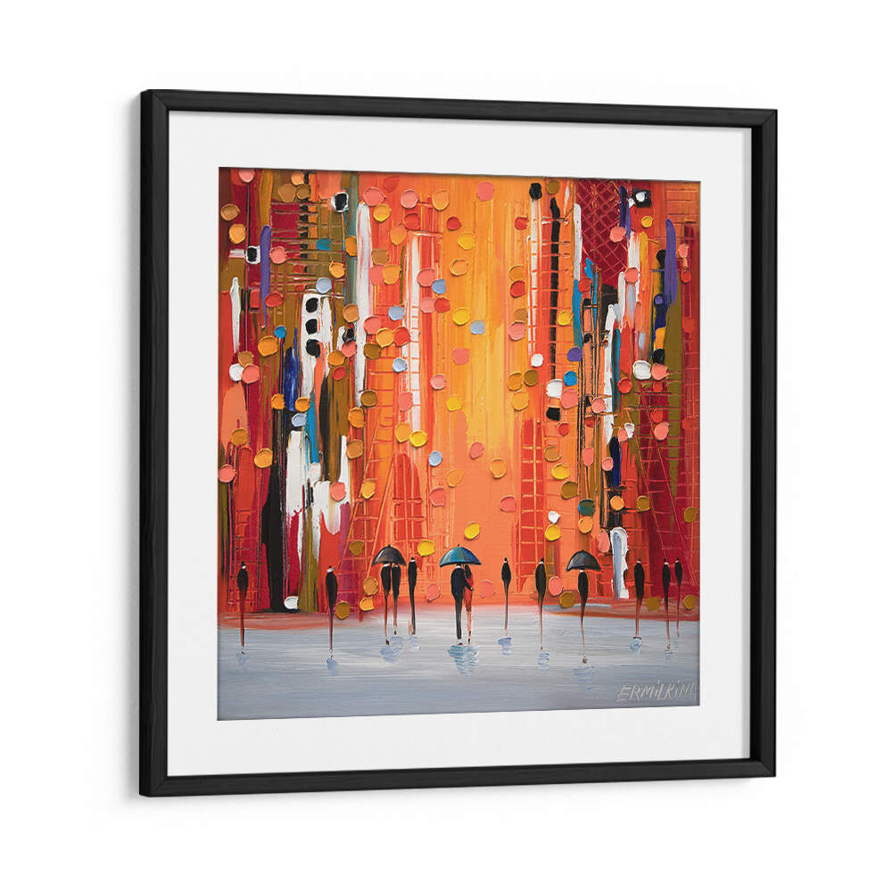 HOT RAINY SUNSET , MODERN IMPRESSIONISM PAINTINGS