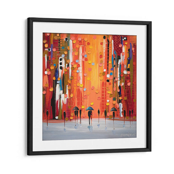 HOT RAINY SUNSET , MODERN IMPRESSIONISM PAINTINGS