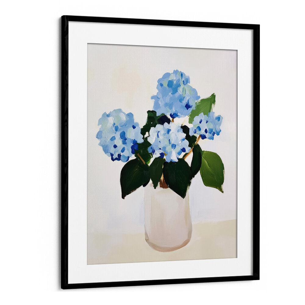 HYDRANGEAS IN VASE , FLORAL FLOWER PAINTINGS