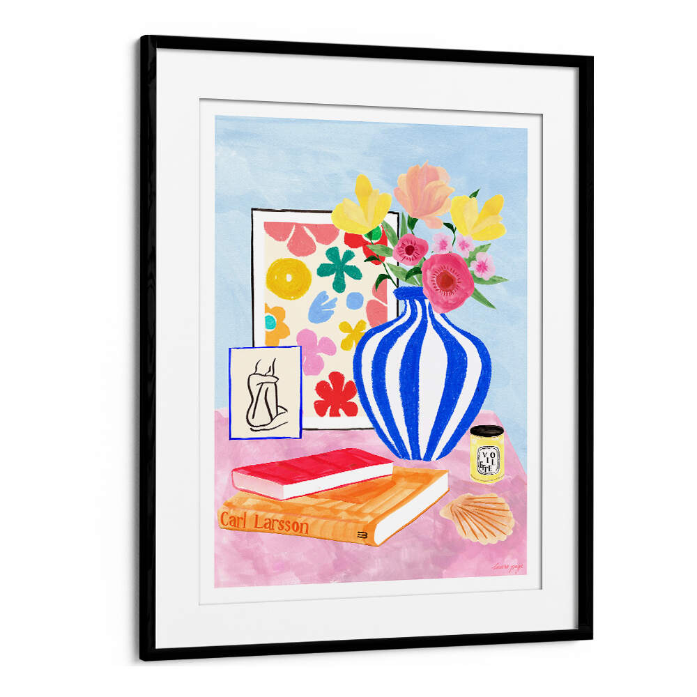 INTERIOR II , FLORAL FLOWER PAINTINGS