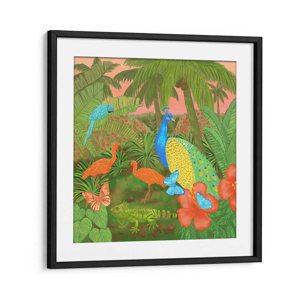 JUNGLE PARADISE SCENE , ANIMAL PAINTINGS