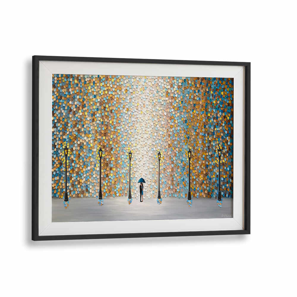 KISS UNDER THE GOLDEN RAIN , MODERN IMPRESSIONISM PAINTINGS