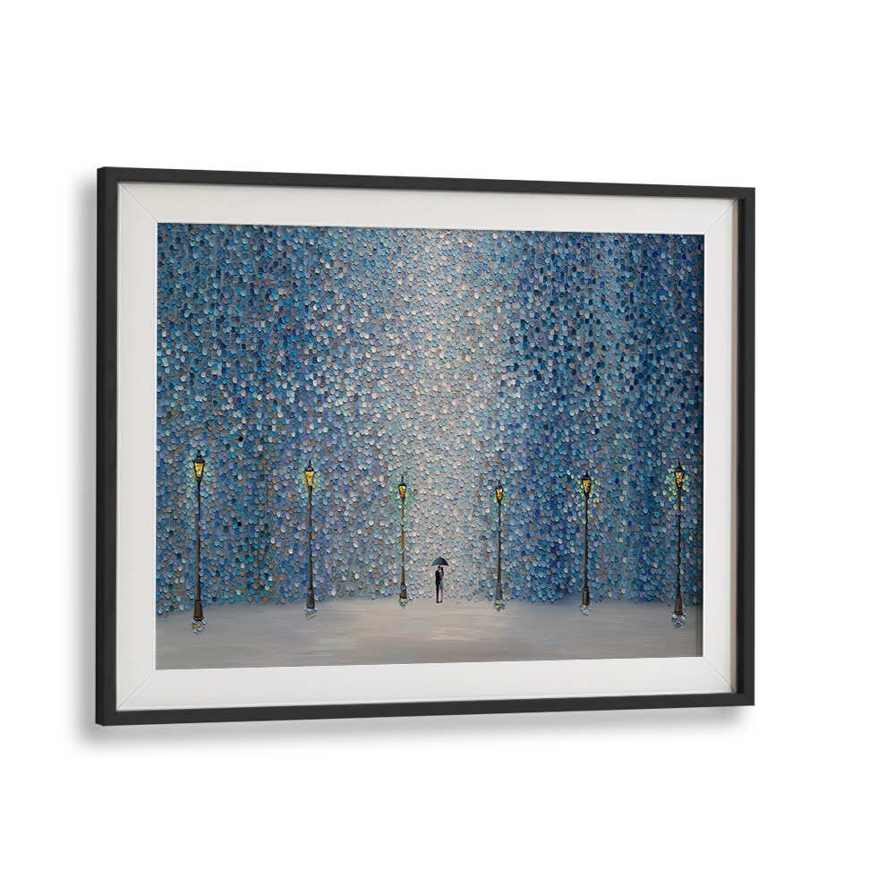 KISS UNDER THE RAIN , MODERN IMPRESSIONISM PAINTINGS