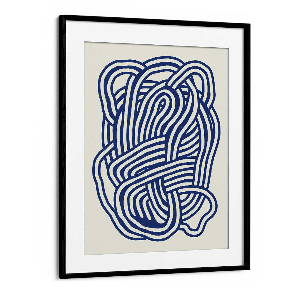 LINE ART ORGANIC SHAPE IN BLUE III , LINE ART PAINTINGS