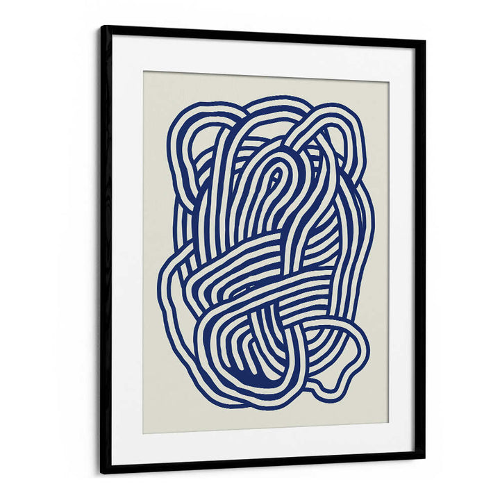 LINE ART ORGANIC SHAPE IN BLUE III , LINE ART PAINTINGS