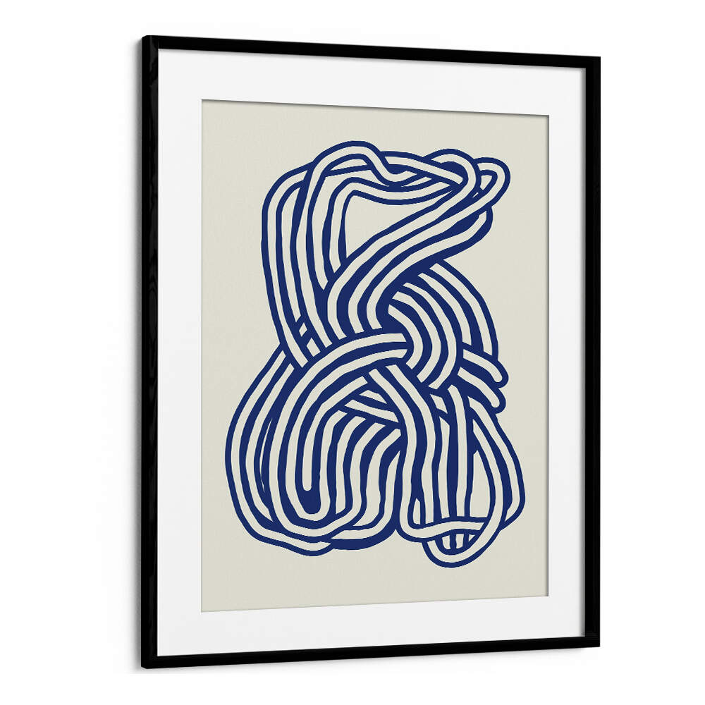 LINE ART ORGANIC SHAPE IN BLUE II  , LINE ART PAINTINGS