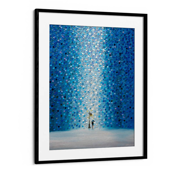 RAINY STREETLIGHT SONATA , MODERN IMPRESSIONISM PAINTINGS