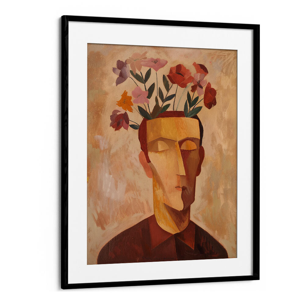 MAN WITH FLOWERS , PORTRAITS & FIGURATIVE ILLUSTRATIONS
