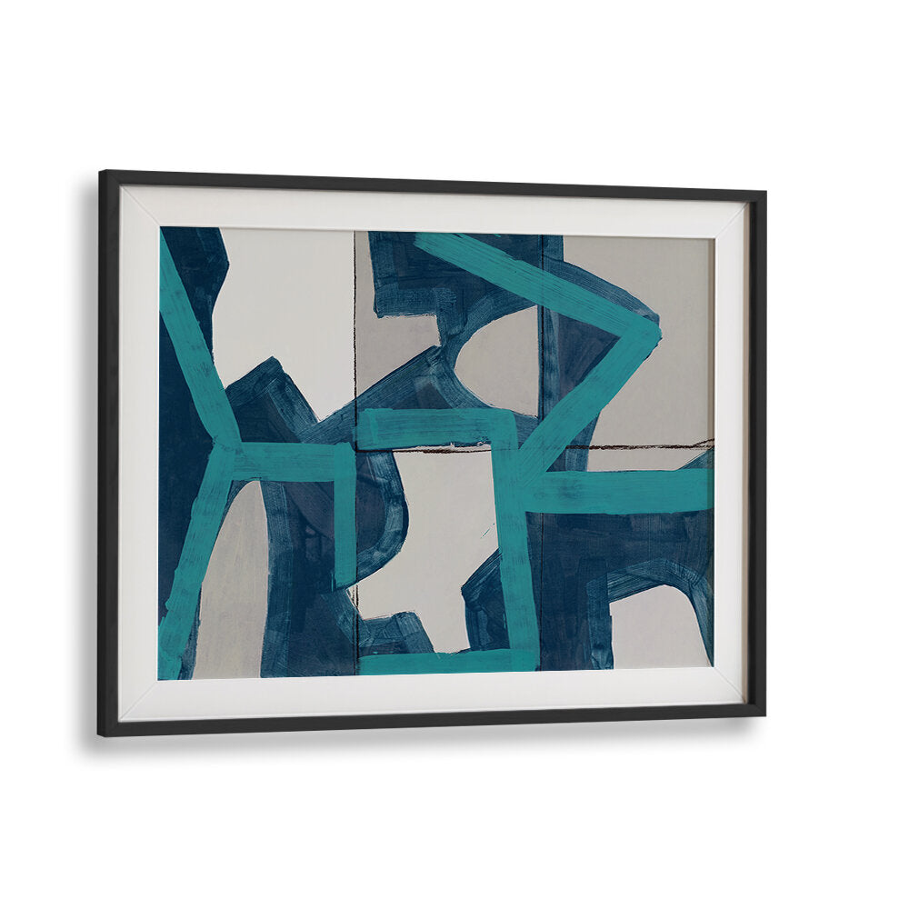 Stylish METRIC BLUE Geometric Art Prints featuring dynamic 2D and 3D designs for modern home decor.