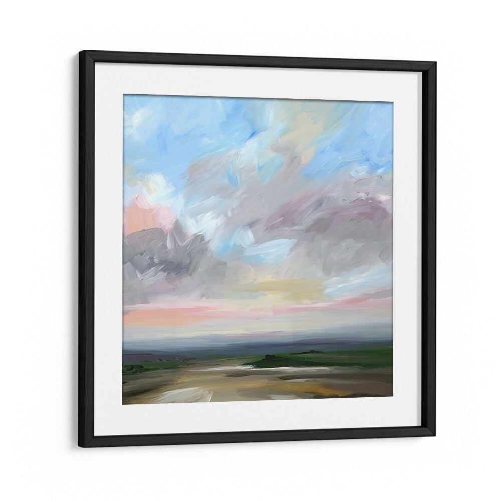 Vibrant landscape featuring soft hues, capturing the essence of adventure in OPEN ROAD, ABSTRACT PAINTINGS.