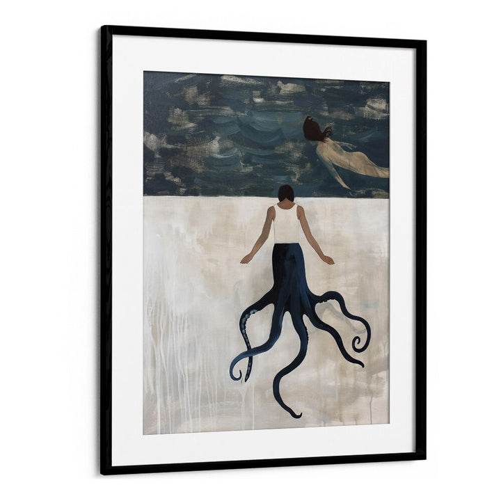 Colorful OCTOPUS MAID, BEACH PAINTINGS showcasing a unique design with an octopus and a serene beach backdrop.