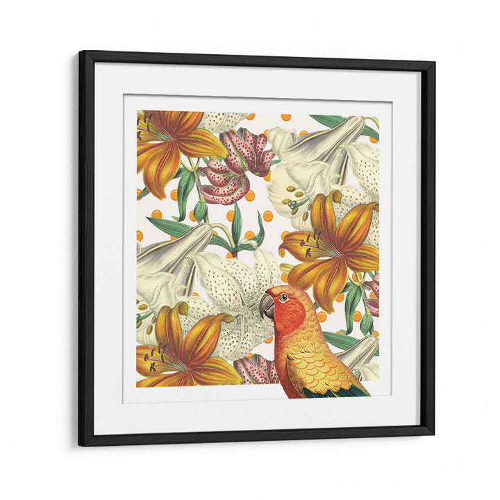 PARROT IN BLOOM , ANIMAL PAINTINGS