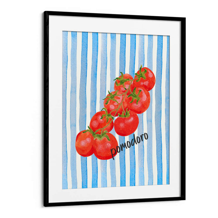 POMODORO ON BLUE STRIPES , KITCHEN POSTERS