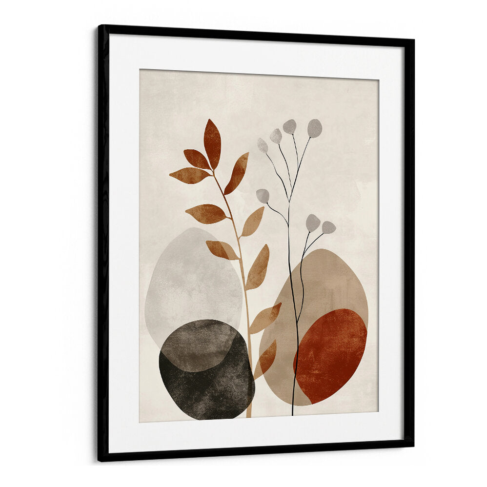 POSTER EARTHY GEO VIII , FLORAL FLOWER PAINTINGS