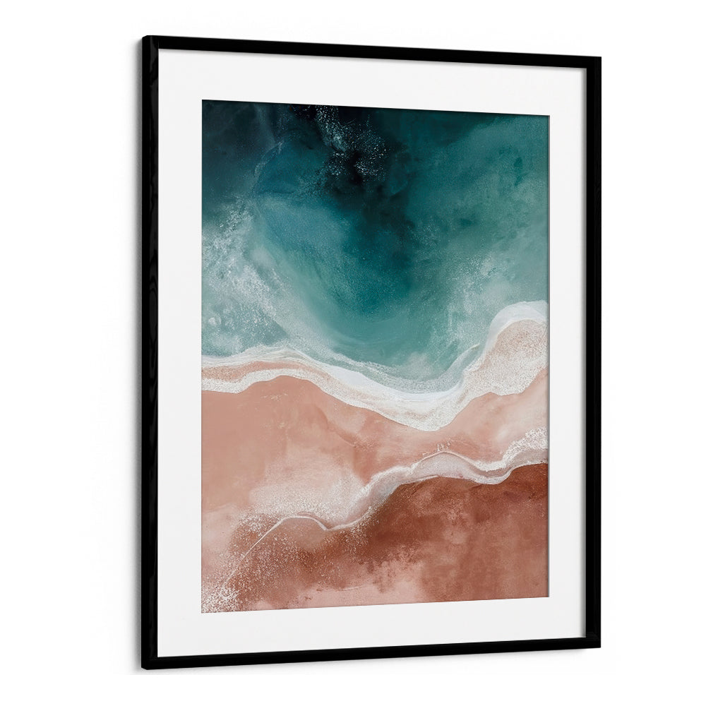 Serene abstract painting titled "QUIET SANDS AND GENTLE WAVES," perfect for enhancing calming home decor.