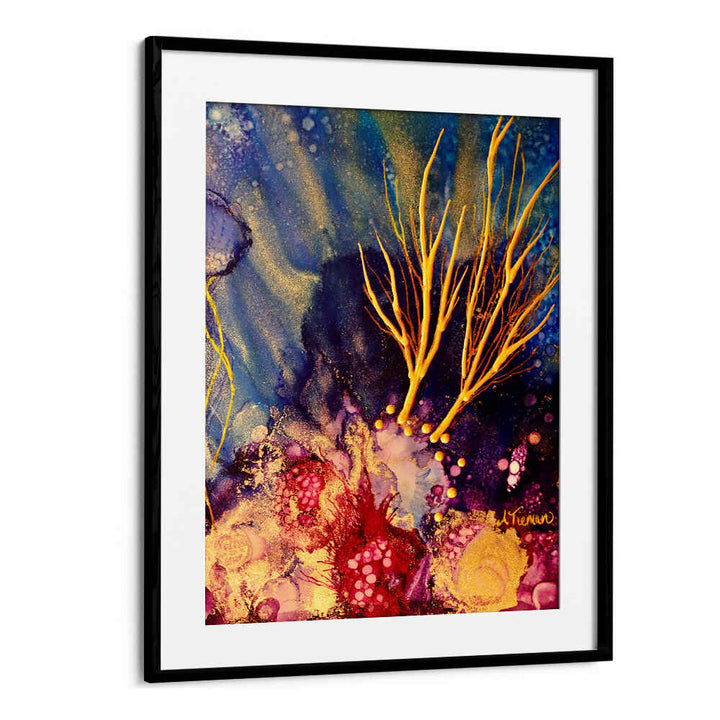 Vibrant RADIANT REEF I, BEACH PAINTINGS showcasing colorful coral and serene ocean waves for a coastal decor touch.
