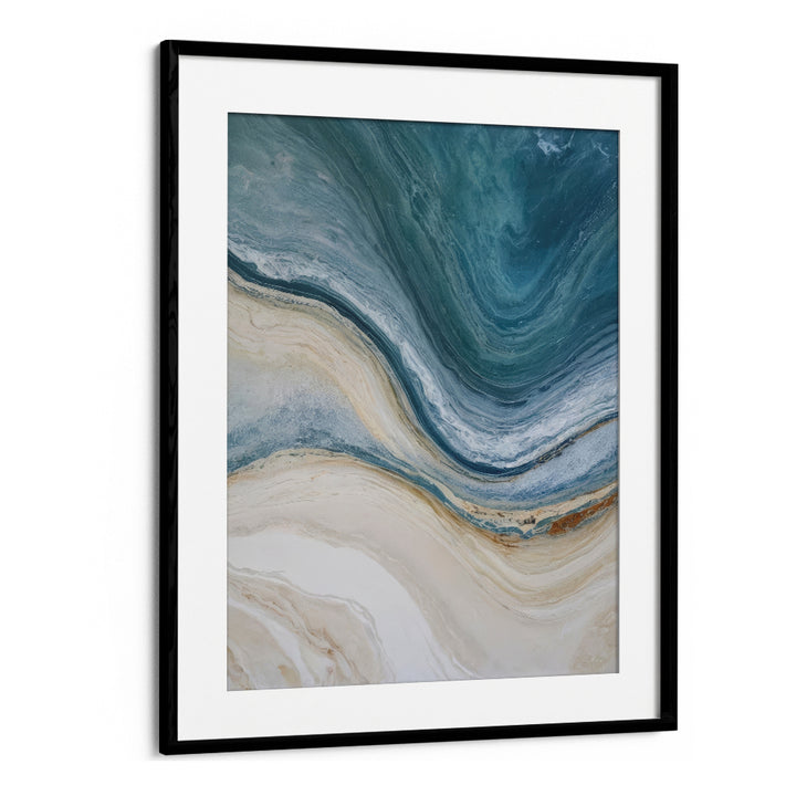 SANDY SHORES, ABSTRACT PAINTINGS showcase serene ocean hues, perfect for coastal-inspired home decor.