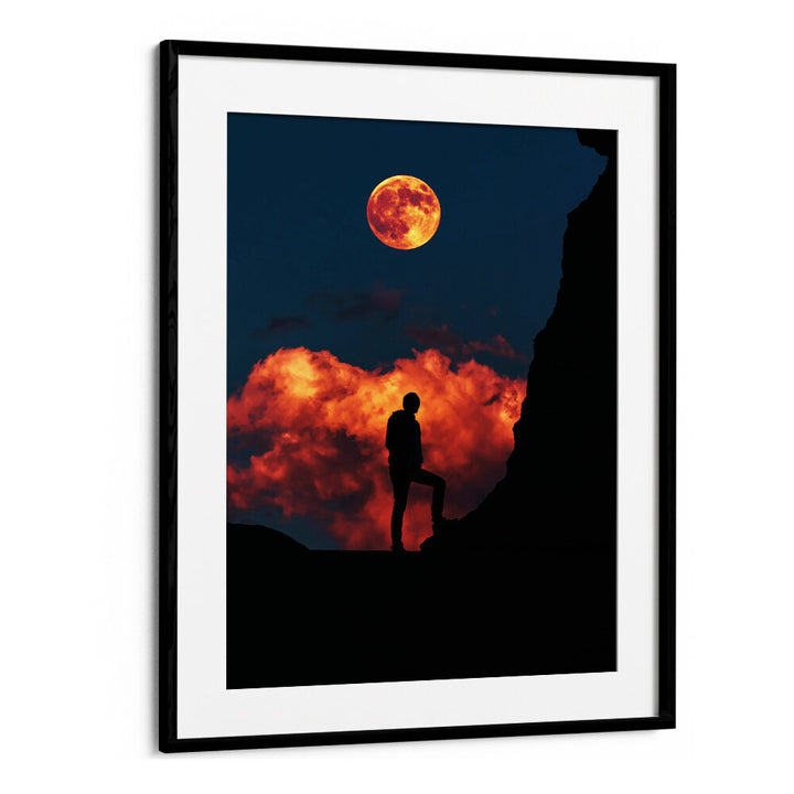 STANDING WITH MOON , SURREAL ART PRINTS