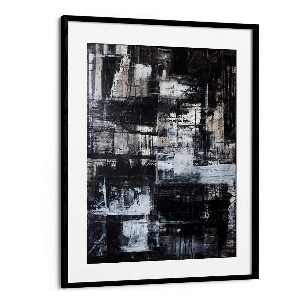 TEXTURED BLACK WHITE ABSTRACT
