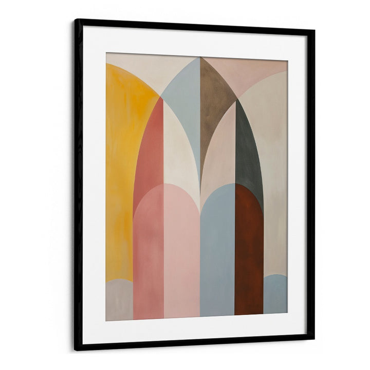 Stylish geometric art print, THE ARCH, featuring vibrant colors and shapes for modern decor by Blackmount.