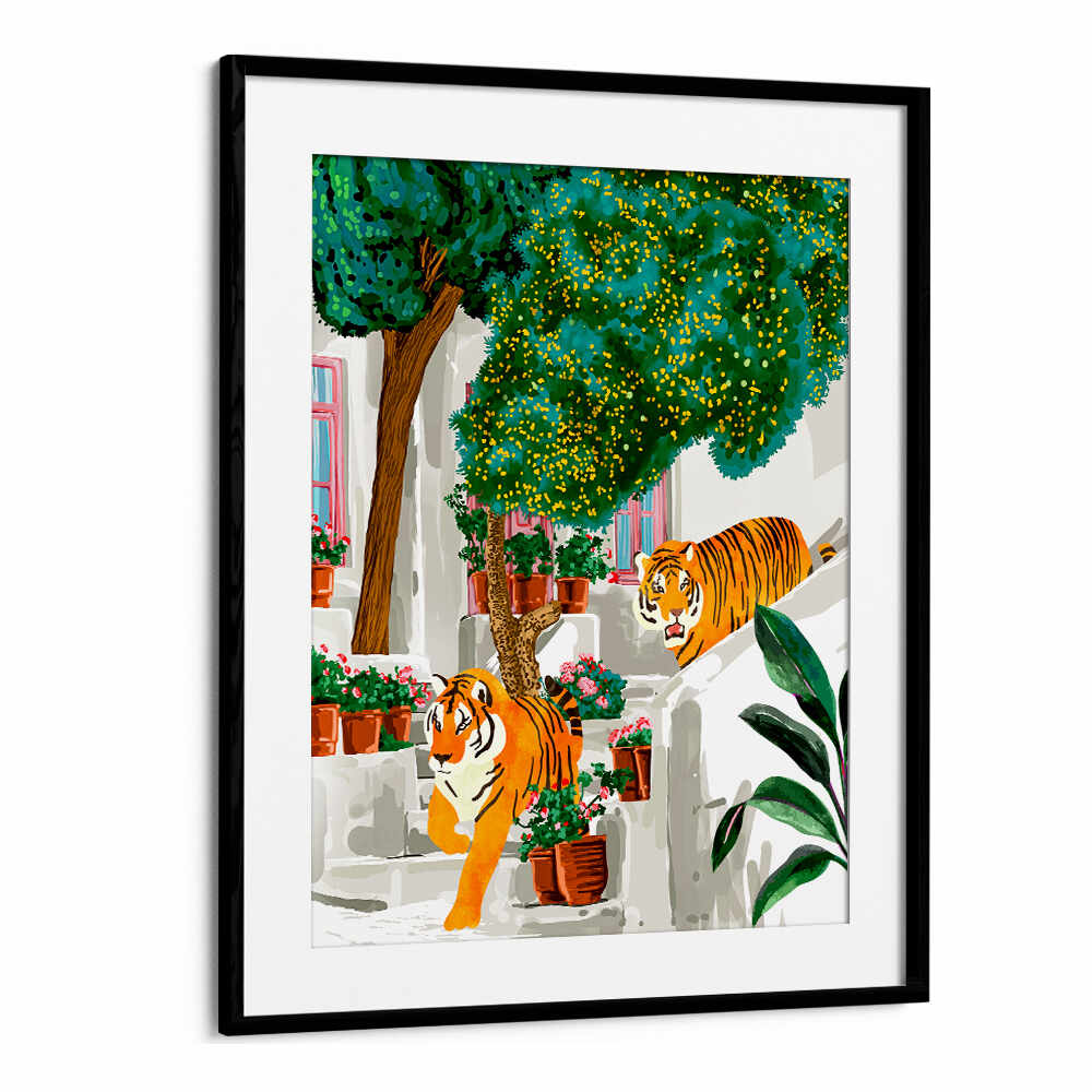 TIGERS IN GREECE , ANIMAL PAINTINGS