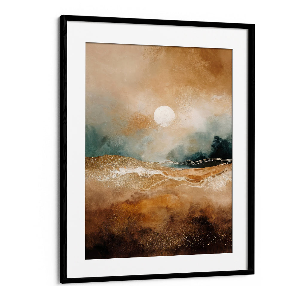 Tranquil Sunrise Over Misty Hills, abstract paintings capturing serene dawn over misty hills, perfect for any decor.