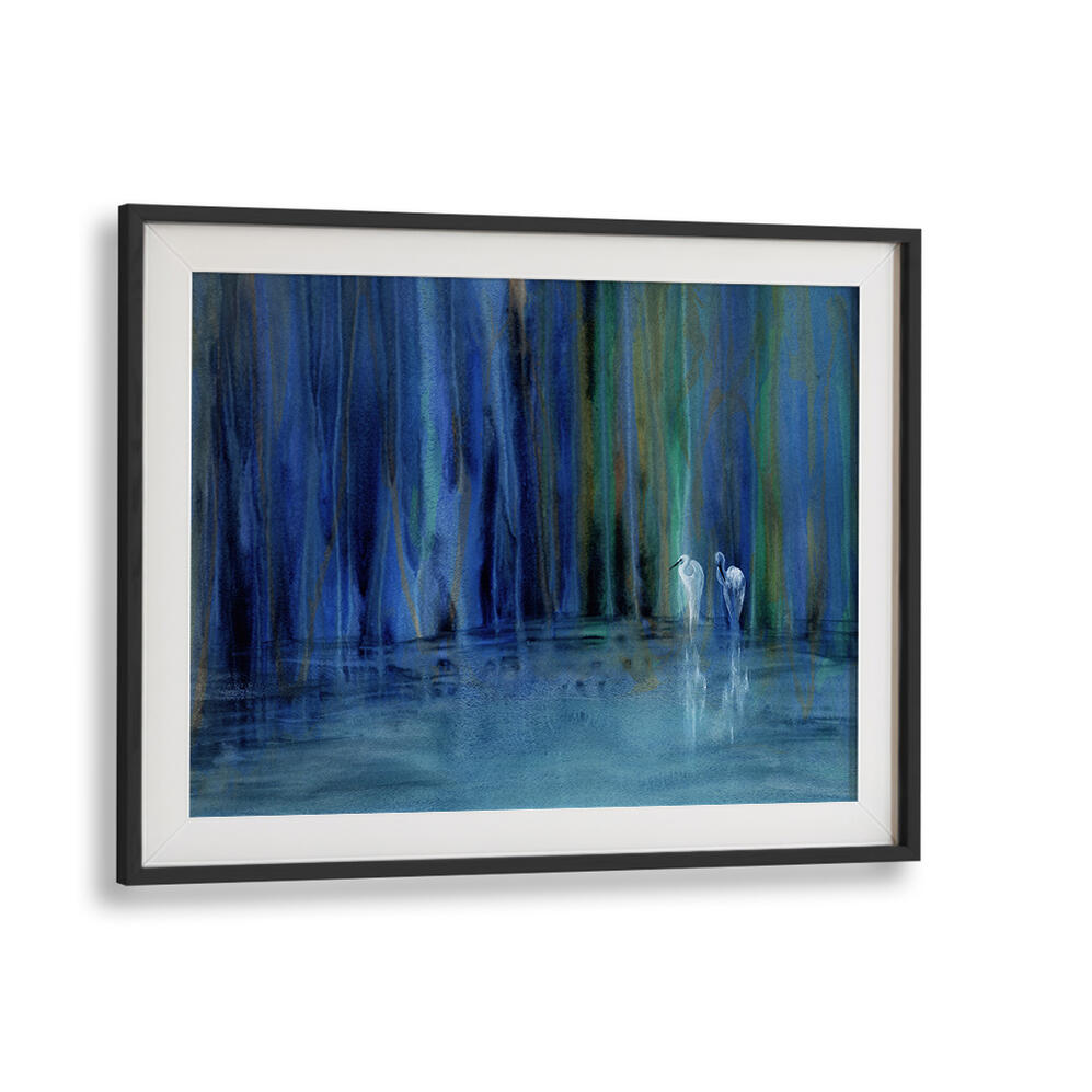 TWO EGRETS DETAIL , ABSTRACT PAINTINGS