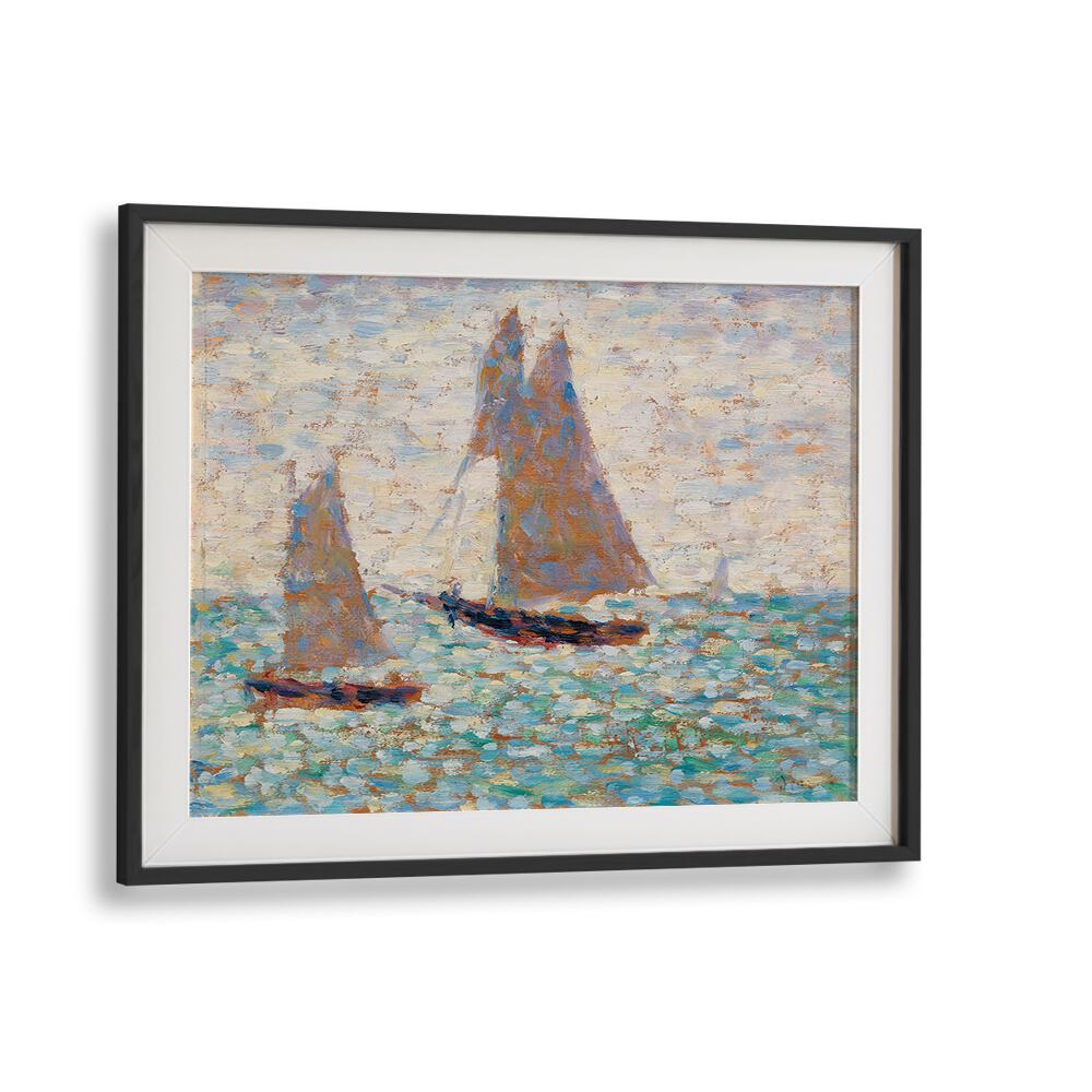 TWO SAILBOATS AT GRANDCAMP , VINTAGE PAINTINGS