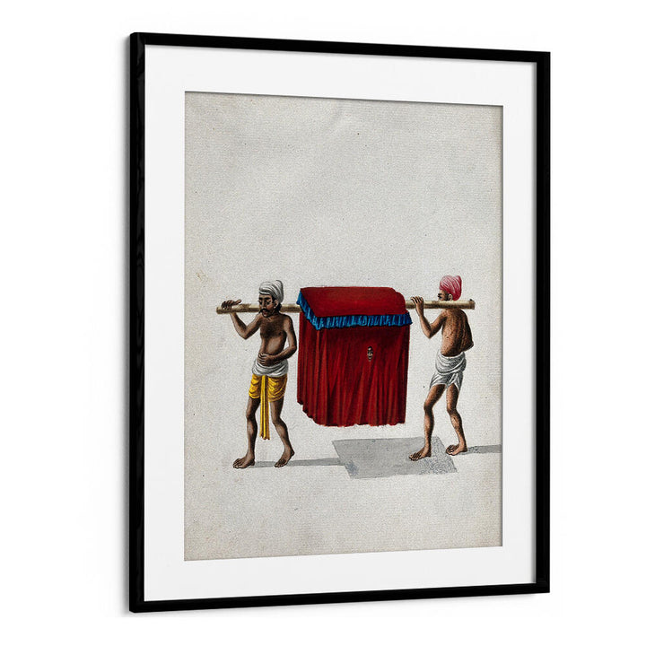 TWO MEN CARRYING A COVERED PALAQUIN