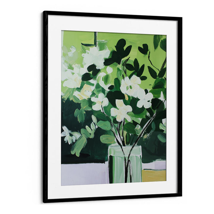 VIBRANT GREEN PALETTE , FLORAL FLOWER PAINTINGS