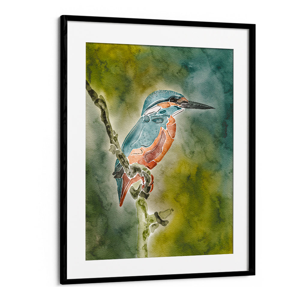 VIBRANT WATERCOLOR KINGFISHER